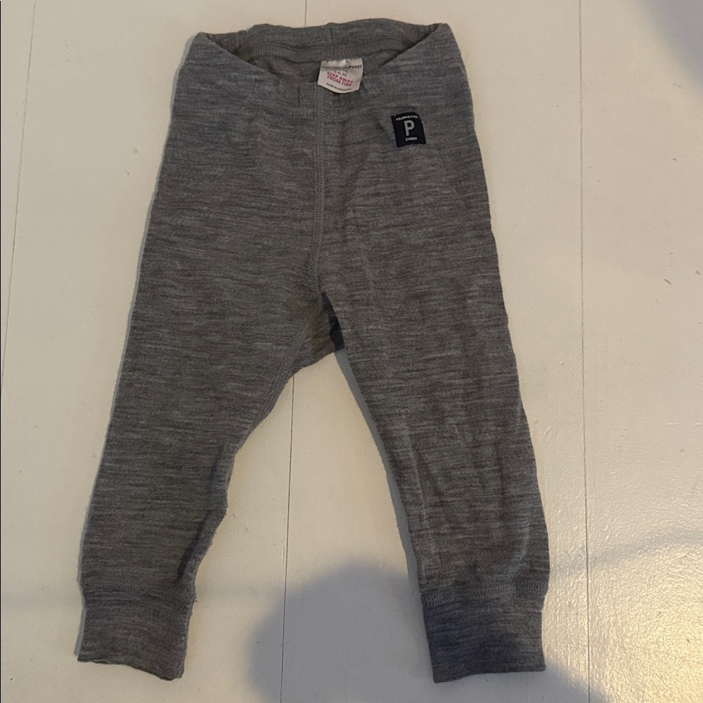 Polarn O. Pyret grey merino wool leggings